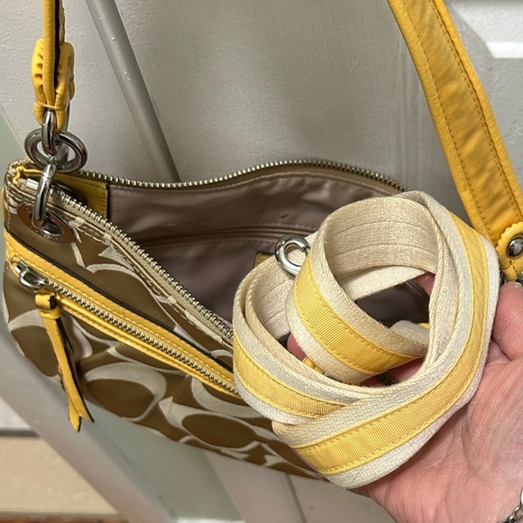 🍍Coach POPPY Tan and Yellow Shoulder/Crossbody bag. EUC - Picture 11 of 13